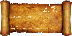 Latzer Tomaj névjegykártya